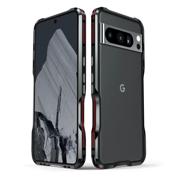lunatik strike google pixel 8 pro metal bumper black red racing